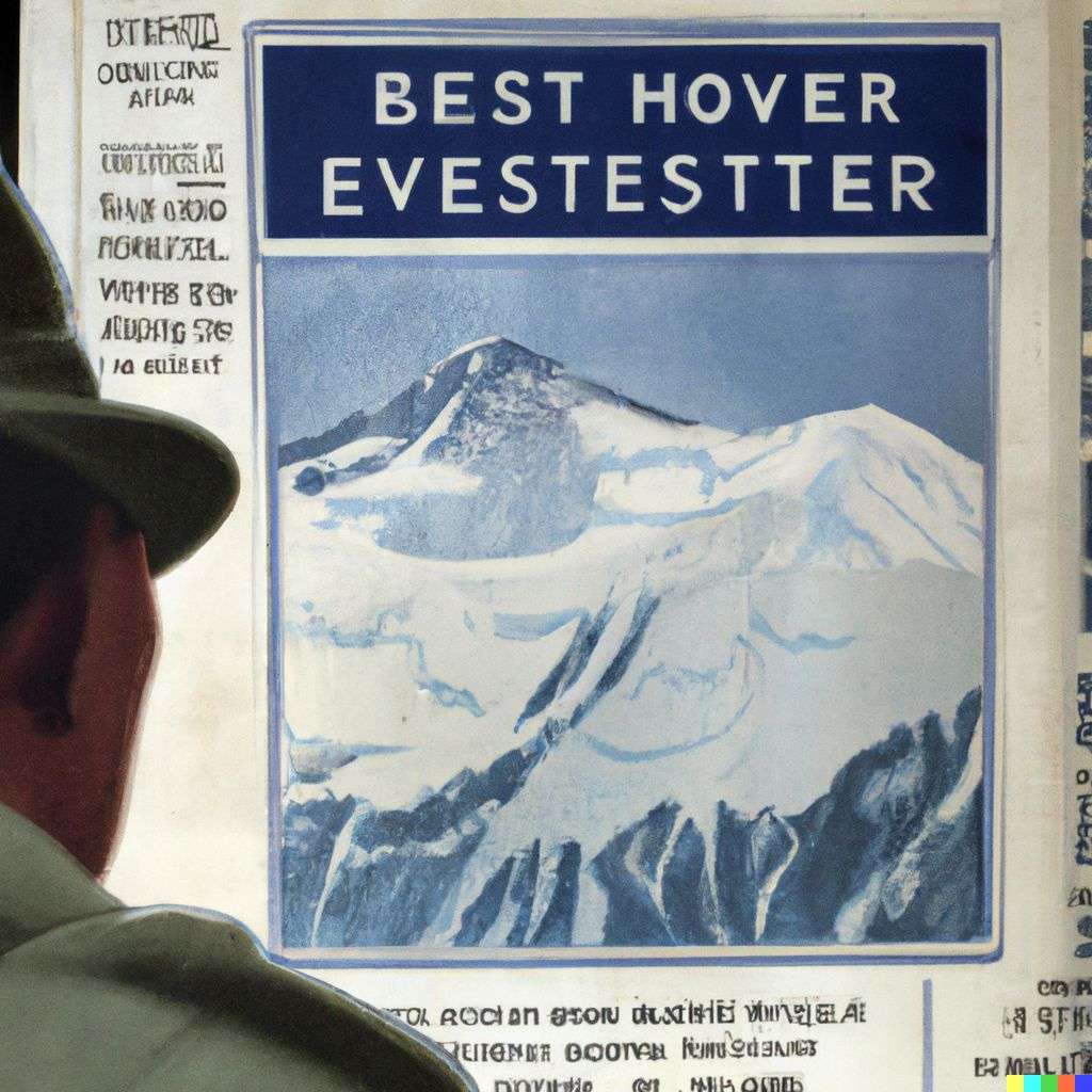 someone gazing at Mount Everest, government information leaflet from World War 2